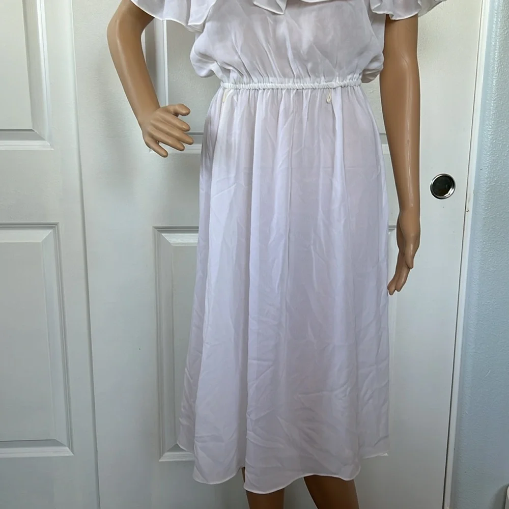 Vtg 60s 70s white lace semi sheer flirty dress by Billie Jack for HER size S - Picture 3 of 8